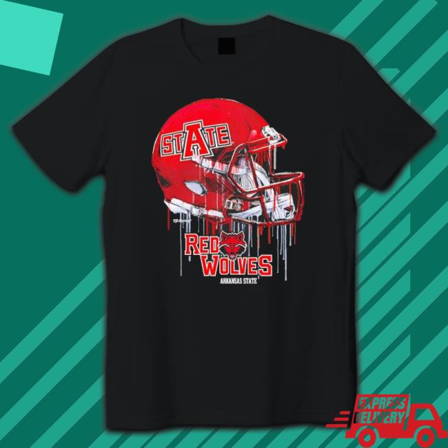 Arkansas State Red Wolves Dripping Helmet Tee