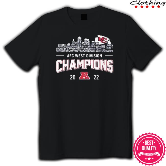 Kansas City Chiefs Name Players Skyline Afc West Division Champions 2022 Hooded Sweatshirt