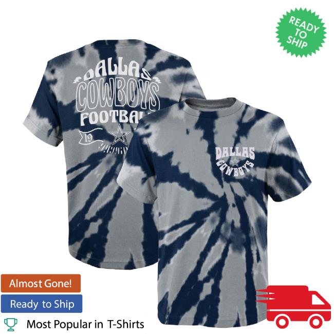 Trending Youth Silver/Navy Dallas Cowboys Pennant Tie-Dye Hoodie