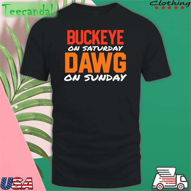 Bigred1998 Buckeye On Saturday Dawg On Sunday Long Sleeve T Shirt