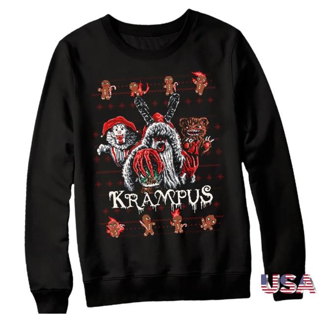 Cavitycolors Merch Shop Krampus Faux Holiday Crewneck Sweatshirt