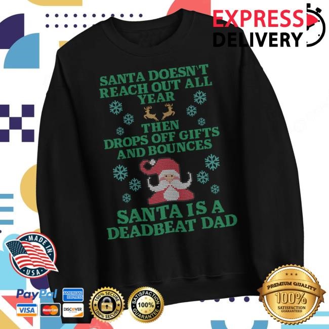 Original Double Cross Clothing Co Merch Store Santa Is A Deadbeat Dad Hoodie