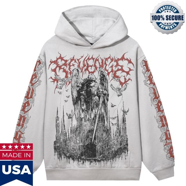Revenge Merch All Seeing Angel Hoodie Cement Tee