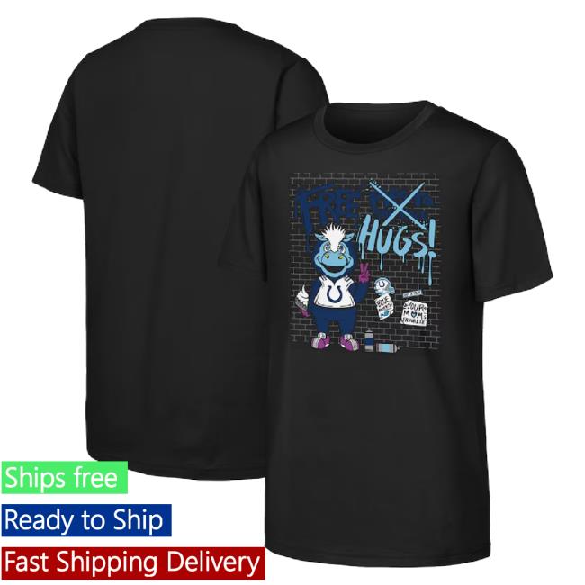 Trending Youth Black Indianapolis Colts Blue Mascot Pie Shirt