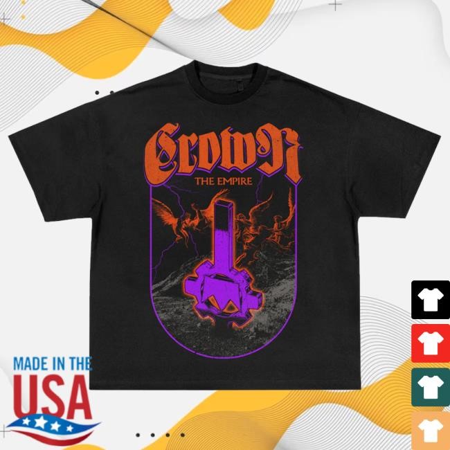 Official Crown The Empire Band Merch Fallen Angels Tee - Black Hooded Sweatshirt