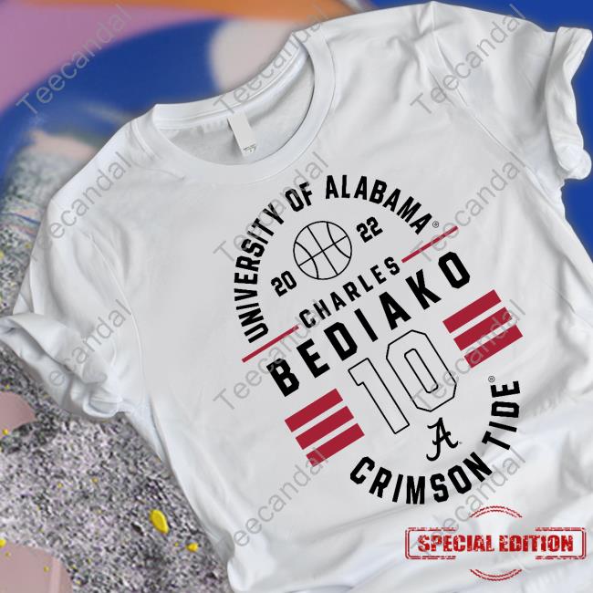 Athlete's Thread Merch University Of Alabama 2022 Charles Bediako 10 Crimson Tide Tee
