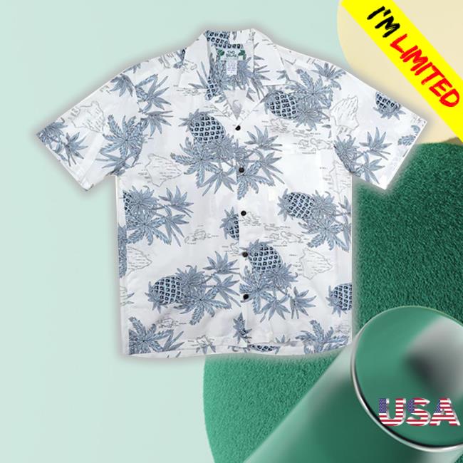 Thehawaiianshirtco Merch Pineapple Map White Mens Hawaiian T Shirts