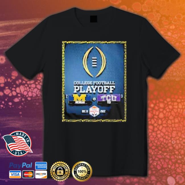 Top Michigan Wolverines Vs Tcu Horned Frog College Football Playoff Dec 31 2022 Fiesta Bowl Hooded Sweatshirt