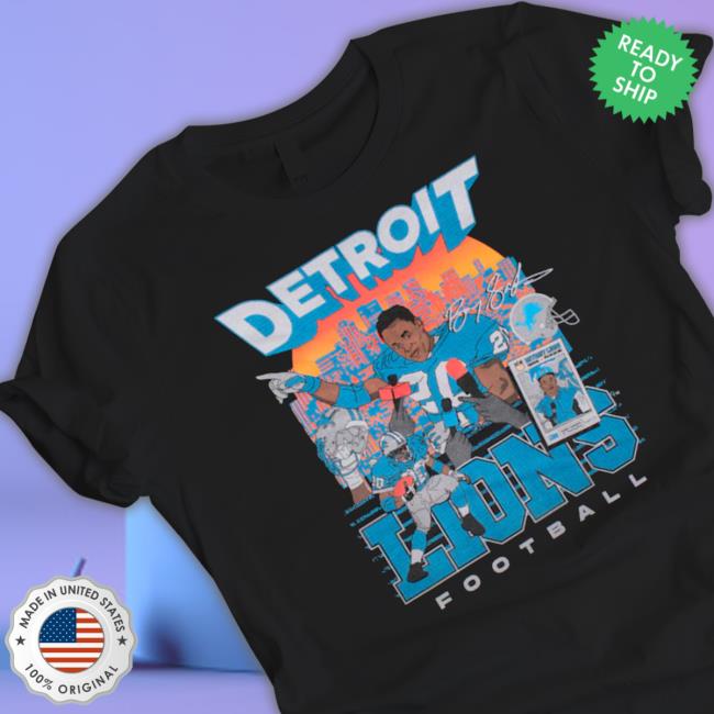 MPLFD Barry Sanders Black Detroit Lions Classic Shirt