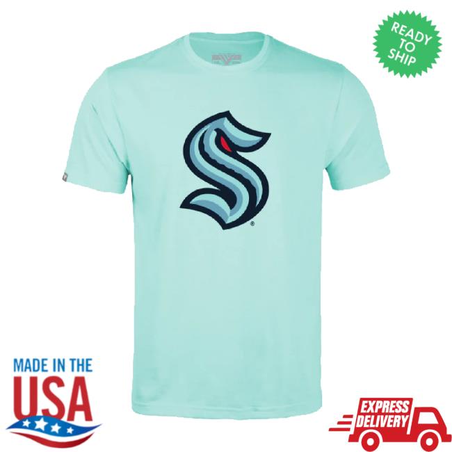 Original Seattle Hockey Team Store Merch Seattle Kraken Ice Blue Richmond Primary Long Sleeve Tee Seattlehockeyteamstore Shop