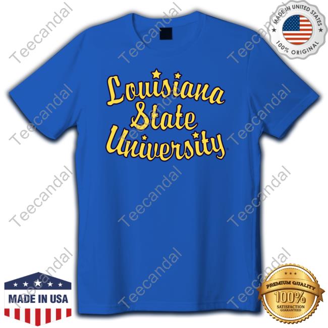 Homefieldapparel Retro Louisiana State University Script Funny Shirt