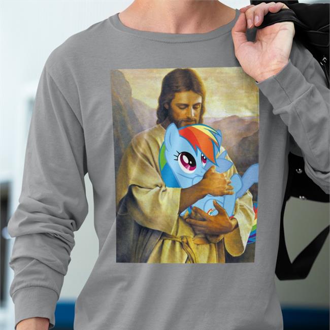 Jesus Holding Rainbow Dash Shirt Stevetwisp
