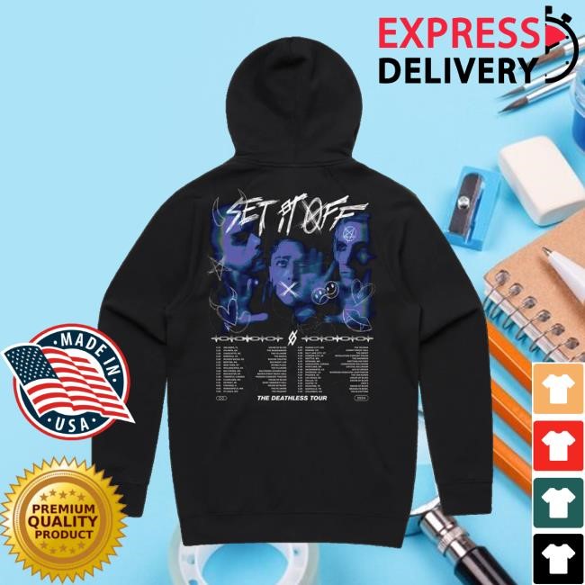Set It Off Band Store Tour Zip Black Zip Up Hooded Sweatshirt