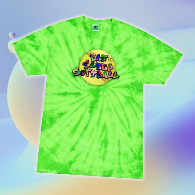 Softball Tie Dye Sweater Eat Sleep Softball Graffiti Girls Softball Quote Team Gift Shirts Minty Rainbow