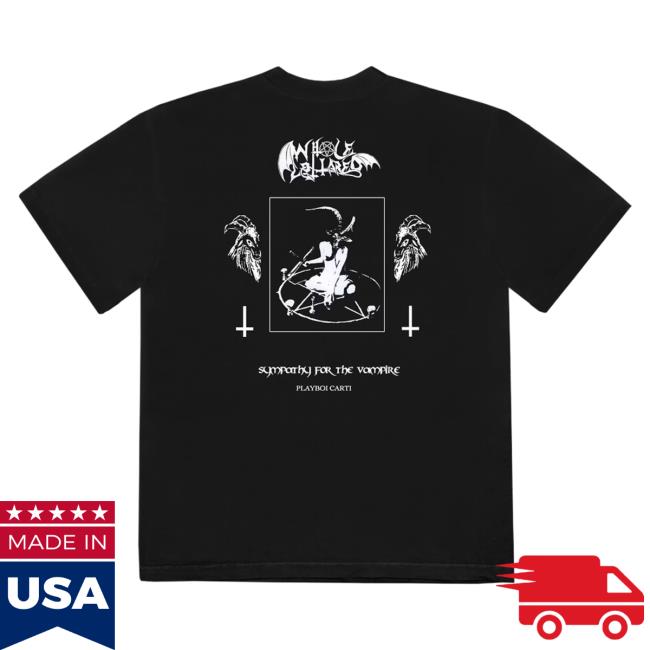 Official Playboi Carti Merch Playboi Carti Whole Lotta Red Sympathy For The Vampire Tshirt Black PlayboiCarti Clothing Shop Store