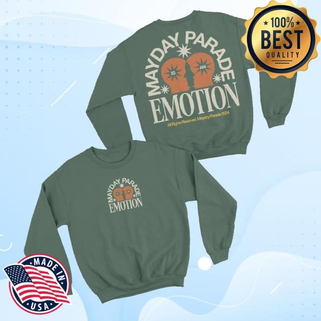 Official Mayday Parade Merch Emotion Field Green Sweaters