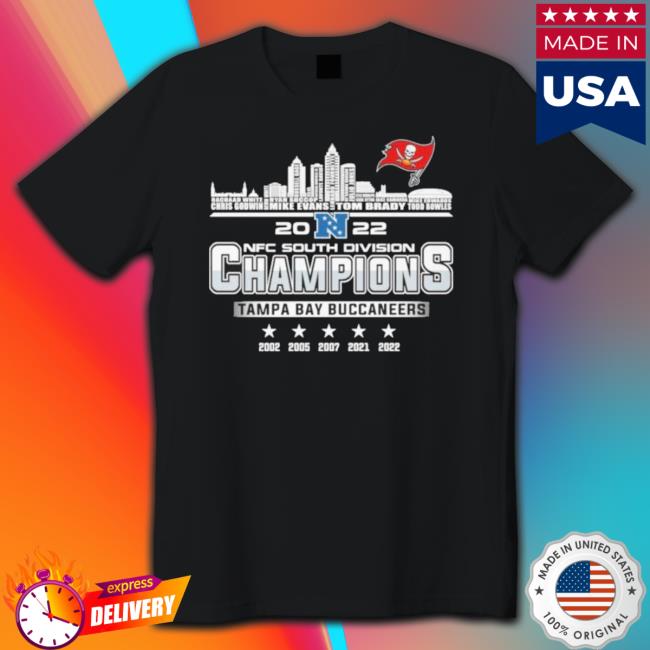 Tampa Bay Buccaneers Players Names Skyline 2022 Nfc South Division Champions 2002 2022 T- shirt