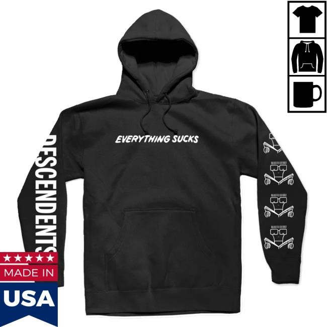 Official Descendents Merch Everything Sucks Pullover Hoodie (Black) T-Shirt