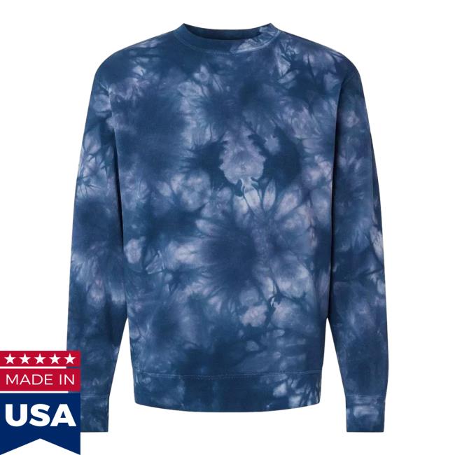 Official Kohls Apparel Clothing Store Shop Merch Independent Trading Co Midweight Tie-Dye Sweaters Navy Tie Dye