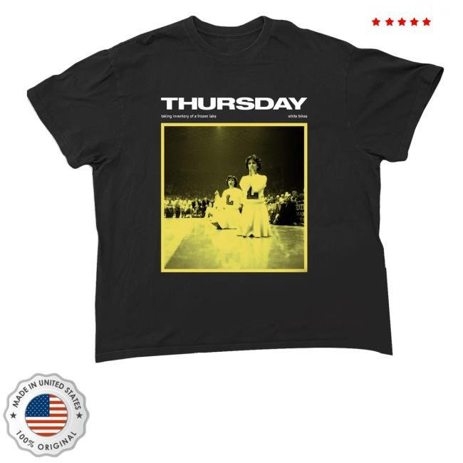 Thursday Taking Inventory Of A Frozen Lake White Bikes Hooded Sweatshirt Thursday Merch T.I.O.A.F.L / W.B. Yellow / Black