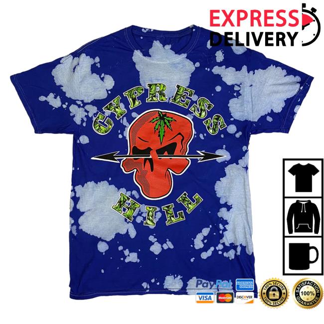 Official Cypress Hill Merch Cypress Hill The Phuncky Cypress Hill Shit Hot Shirt in Blue and White Tie Dye CypressHill