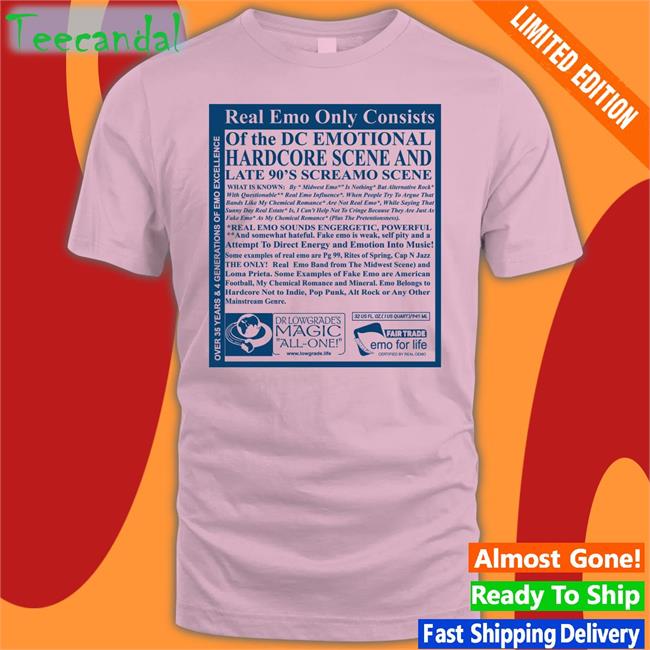 Vibes Montgomery Real Emo Only Consists Of The Dc Emotional Hardcore Scene And Late 90'S Screamo Scene Shirt
