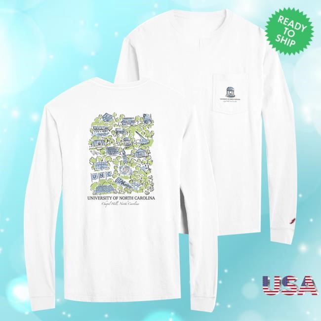 Official Shrunken Head Merch University Of North Carolina At Chapel Hill Artwork Long Sleeve T-Shirt By Cambron Farris Hoodie