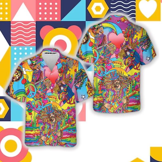 Music Hawaiian Shirt, Music Guitar Psychedelic Hawaiian Shirt, Music Hippie Musician Aloha TankTop For Men And Women - Perfect Gift For Music Lovers
