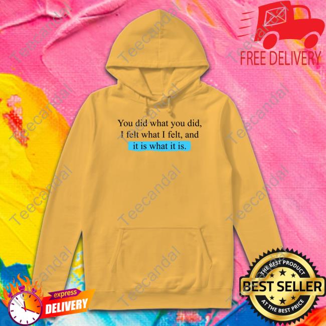 You Did What You Did I Felt What I Felt And It Is What It Is Tee Shirt