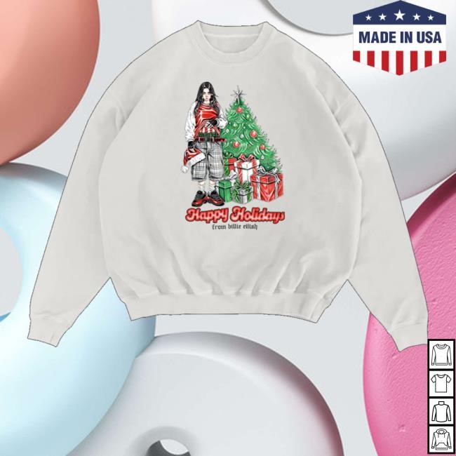 Billieeilish Merch Store Happy Holidays White Funny Shirt