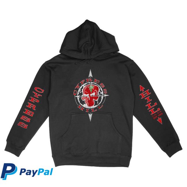 Official Cypress Hill Merch Cypress Hill OG Skull & Compass Pull Over Hoodie CypressHill