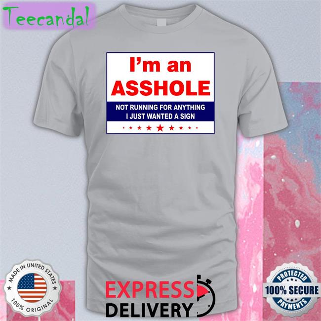 I'm An Asshole Not Running For Anything I Just Wanted A Sign Shirts