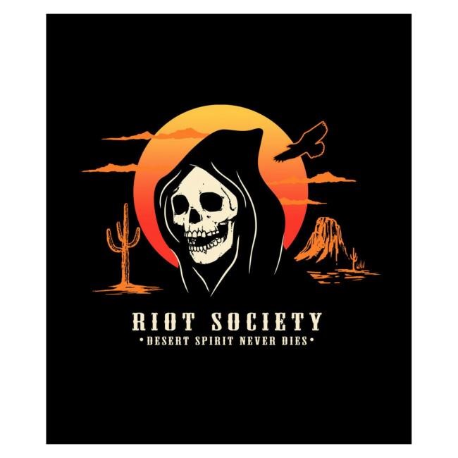 Riot Society Merch Western Reaper Butterfly Skull Tee Shirt