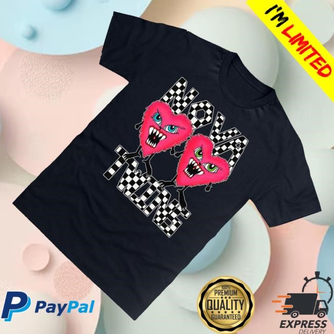 Official Nova Twins Merch Pink Hearts Black Tee