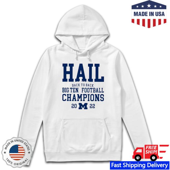 Hail Back To Back Big Ten Football Champions 2022 Michigan Wolverines Football Logo T-Shirt