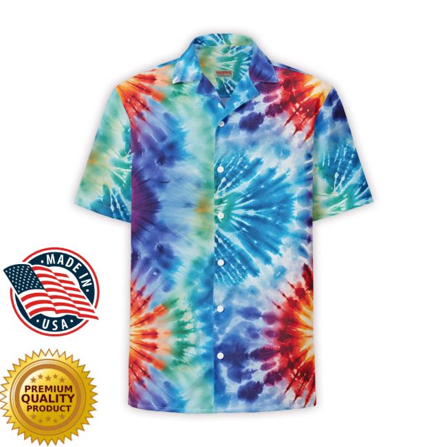 Cosmic Charlie Tie Dye Hawaiian Button-Up Shirt