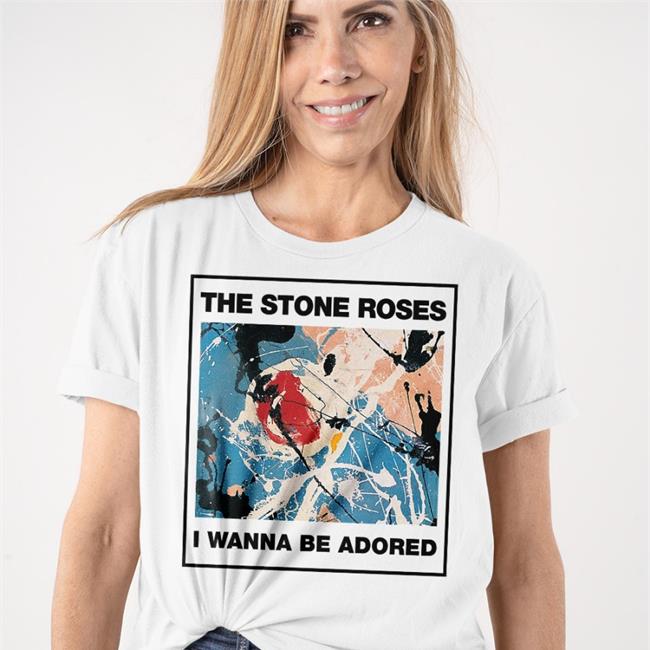 The Stone Roses Store The Stones Roses I Wanna Be Adored Long Sleeve Tee Shirt White