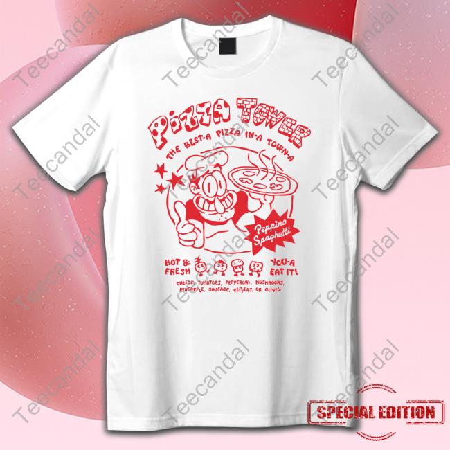 Fangamer Pizza Tower The Best A Pizza In A Town A Peppino Spaghetti Shirt