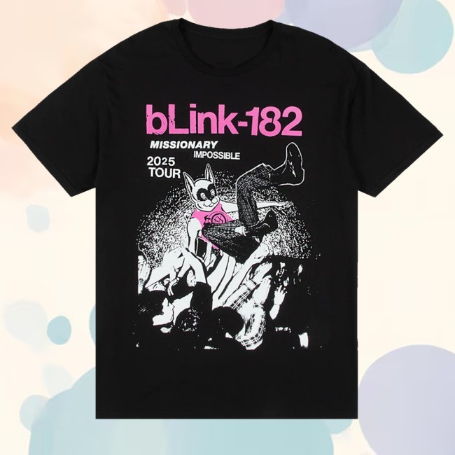 Trending Blink 182 Merch Missionary Impossible Tour Black Hooded Sweatshirt