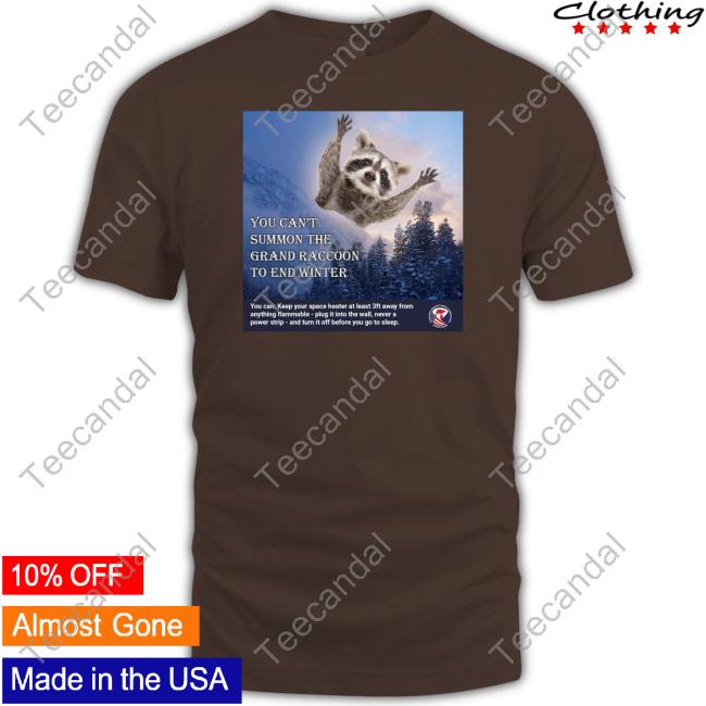 Us Consumer Product Safety Commission You Can't Summon The Grand Raccoon To End Winter T Shirts Uscpsc