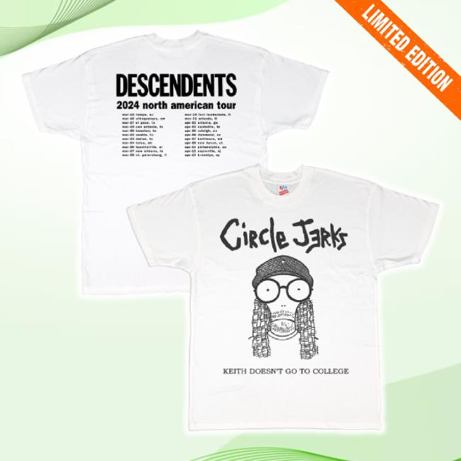 Trending Descendents Merch Store Keith Doesn't Go To College Tee (White) Descendents Shop