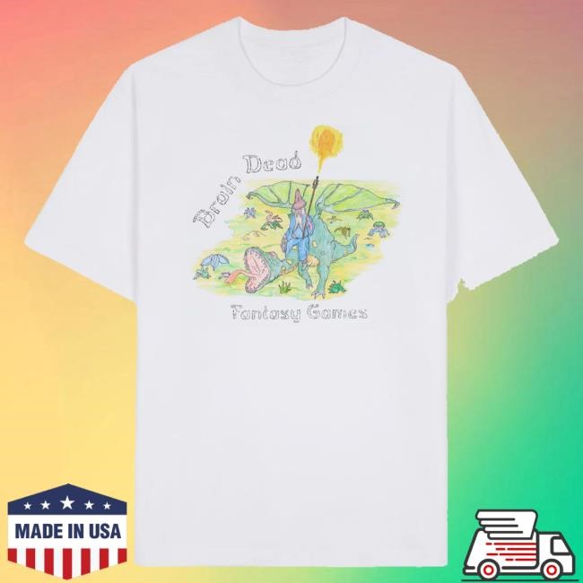 Trending Brain Dead Merch Store Dragon Rider T-Shirt - White Sweatshirt
