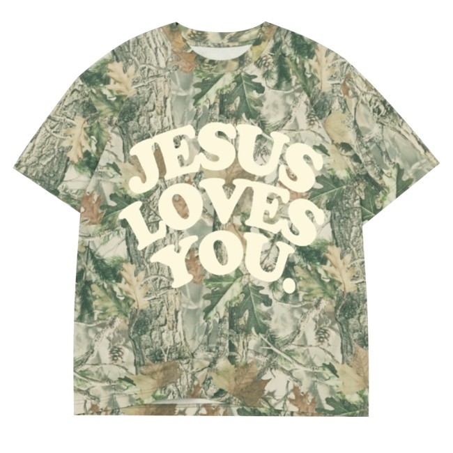 Trending Jesus Loves You Merch Lmtd Heavyweight Camo T-Shirt