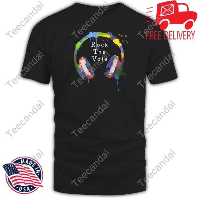Headphone Rock The Vote Long Sleeve Tee Shirt