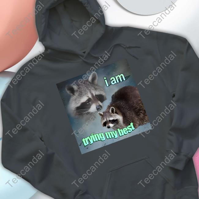 Cherry Kitten I Am Trying My Best Raccoon Y2k Chunky Cherrykitten New Shirt