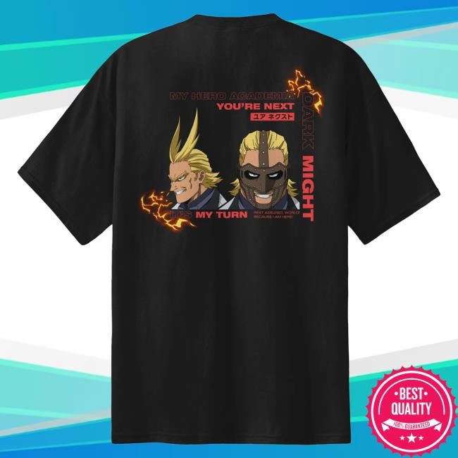 Iizo Merch Store Shop My Hero Academia You're Next Dark Might Black Short Sleeve Tee