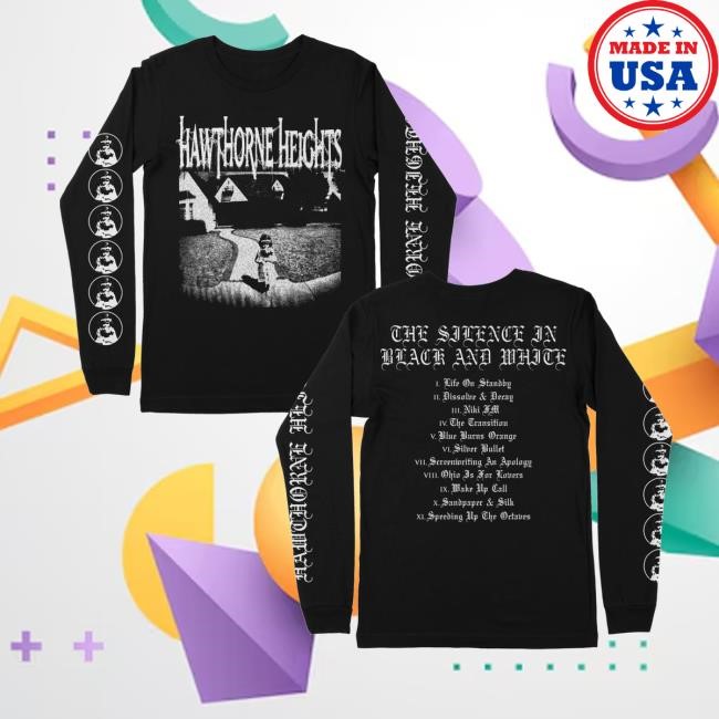 Hawthorneheights Store The Silence In Black Metal And White Tee Shirt
