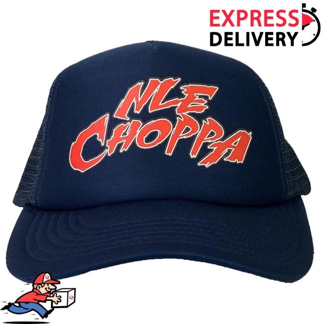 Official Nle Choppa Store Nle Choppa Logo Trucker Hat In Navy hat