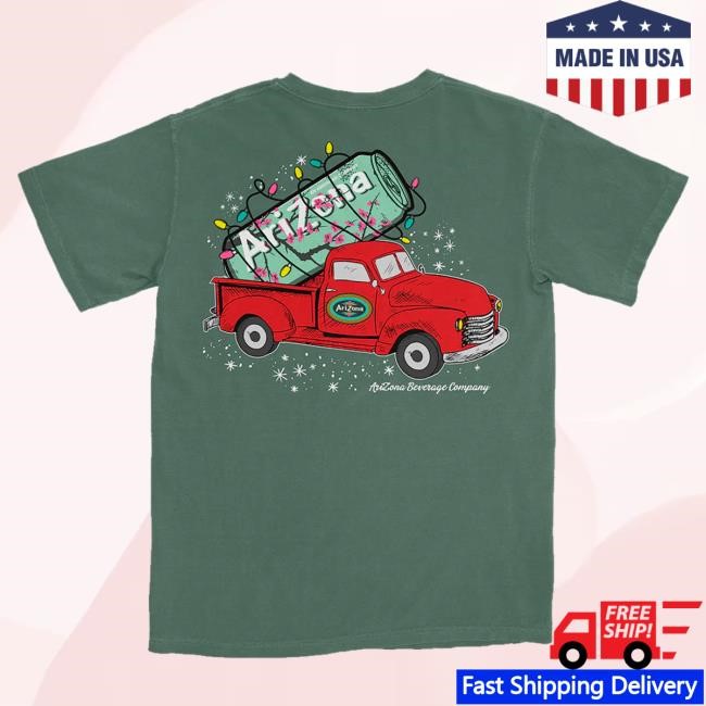 Trending Drinkarizona Merch Store Green Holiday Truck Cotton Tee