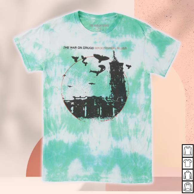 Original The War On Drugs Merch Store Wagonwheel Blues Anniversary Album Cover Sweatshirt (Tie-Dyed By Adam) Thewarondrugs Shop